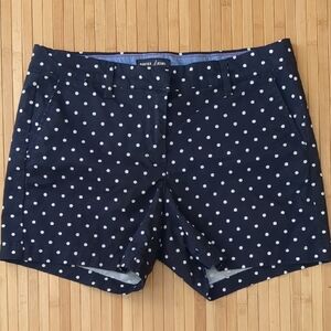 Nautica Dark Navy Blue Polka Dot Cotton Shorts, Size 4